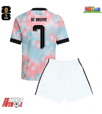 Bélgica Kevin De Bruyne #7 Segunda Equipación Niños Mundial 2026 Manga Corta (+ Pantalones cortos)